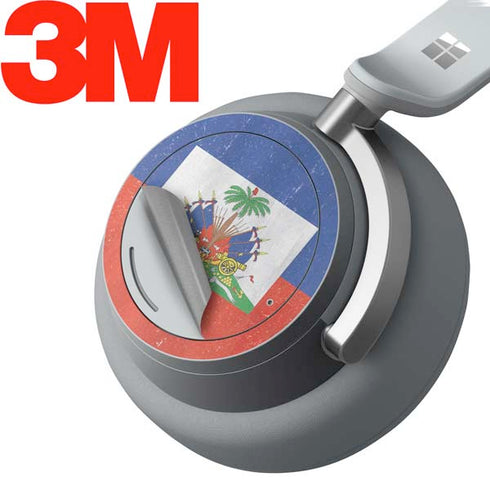 Haiti Flag Distressed Surface Headphones Skin